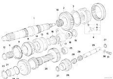 E21 320 M20 Sedan / Manual Transmission Getrag 240 Gear Wheel Set Single Parts-2