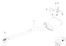 E39 530d M57 Touring / Exhaust System Exhaust System Rear