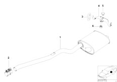 E39 525d M57 Sedan / Exhaust System Exhaust System Rear