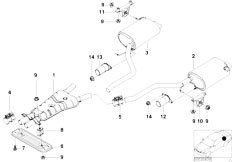 E38 728i M52 Sedan / Exhaust System/  Exhaust System Rear