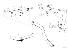 E12 528i M30 Sedan / Engine/  Cooling System Water Hoses-3