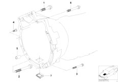 E38 730d M57 Sedan / Automatic Transmission Gearbox Mounting Parts