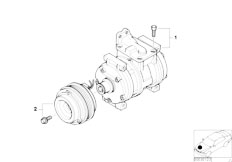 E31 840Ci M62 Coupe / Heater And Air Conditioning Air Conditioner Compressor