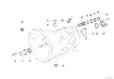 E31 850CSi S70 Coupe / Manual Transmission/  S6s560g Housing Attaching Parts