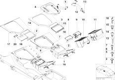 E39 540i M62 Sedan / Vehicle Trim/  Wood Bottom Panel Of Center Console