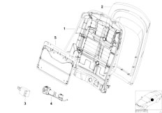 E46 320Ci M52 Coupe / Seats/  Front Seat Backrest Frame Rear Panel