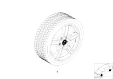 E39 M5 S62 Sedan / Wheels/  Compl Wint Tyre Wheel Double Spoke Styl