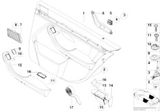 E39 530i M54 Touring / Vehicle Trim/  Door Trim Panel Leather Rear