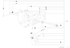 E34 525ix M50 Touring / Automatic Transmission/  A5s310z Housing With Mount Parts 4 Wheel