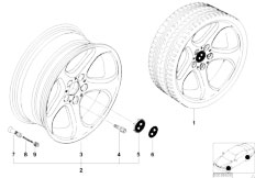 E38 728iL M52 Sedan / Wheels/  Bmw La Wheel Star Spoke 69