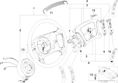 E38 728iL M52 Sedan / Steering Steering Wheel Airbag Multifunctional