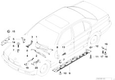 E38 735iL M62 Sedan / Vehicle Trim/  Body Parts Floor Panel Engine Compartm