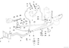 E32 730i M60 Sedan / Steering/  Hydro Steering Oil Pipes-2