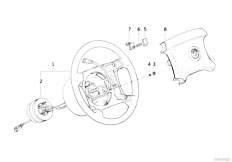 E32 730i M30 Sedan / Steering/  Steering Wheel Airbag-2