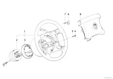 E32 750iL M70 Sedan / Steering/  Steering Wheel Airbag-3