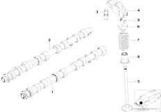 E65 740d M67 Sedan / Engine/  Valve Timing Gear Camshaft Valves