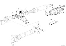 E32 750i M70 Sedan / Drive Shaft Drive Shaft Cen Bearing Const Vel Joint