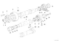 E34 518i M43 Sedan / Drive Shaft Drive Shaft Cent Bearing Universal Joint