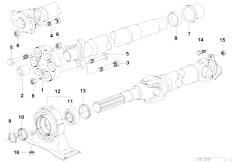 E36 320i M52 Touring / Drive Shaft Drive Shaft Cent Bearing Universal Joint