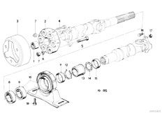 E30 316 M10 4 doors / Drive Shaft Drive Shaft Univ Joint Centre Mounting