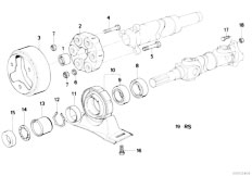 E34 518i M40 Sedan / Drive Shaft/  Drive Shaft Univ Joint Centre Mounting