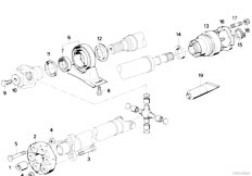 E32 735iL M30 Sedan / Drive Shaft/  Drive Shaft Cen Bearing Const Vel Joint