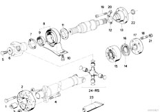 E30 318i M10 4 doors / Drive Shaft/  Drive Shaft Cen Bearing Const Vel Joint