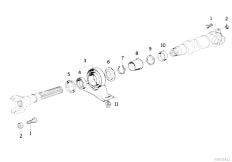 E34 530i M30 Sedan / Drive Shaft/  Drive Shaft Attach Parts Center Bearing