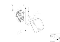 E46 M3 S54 Cabrio / Lighting/  Rear Light In Trunk Lid