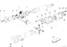 E32 730iL M30 Sedan / Drive Shaft/  Drive Shaft Cen Bearing Const Vel Joint-2