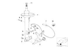 E36 M3 3.2 S50 Sedan / Front Axle/  Front Spring Strut Shock Absorber