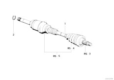 E34 525ix M50 Sedan / Front Axle Final Drive Frnt Axle Output Shaft 4whl