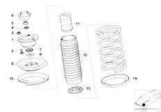 E34 540i M60 Sedan / Front Axle Guide Support Spring Pad Attaching Parts-2