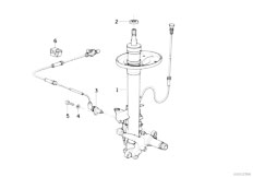 E34 540i M60 Sedan / Front Axle/  Front Spring Strut Shock Absorber-2