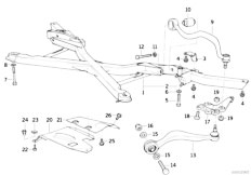 E31 840Ci M62 Coupe / Front Axle/  Front Axle Support Wishbone