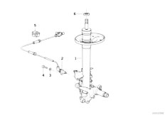 E32 750iLS M70 Sedan / Front Axle Front Spring Strut Shock Absorber