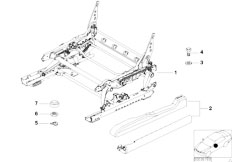 E53 X5 3.0i M54 SAV / Seats Sports Seat Seat Rail Mechanical