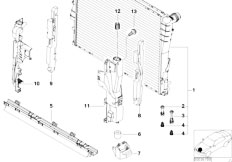 E46 316i N46 Touring / Radiator/  Mounting Parts F Radiator