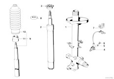 E32 730i M30 Sedan / Front Axle/  Front Spring Strut Shock Absorber