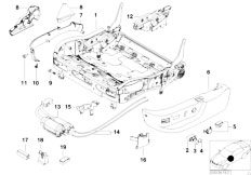 E39 540iP M62 Sedan / Seats/  Seat Frame W Actuators