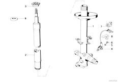 E34 525td M51 Sedan / Front Axle/  Front Spring Strut Shock Absorber