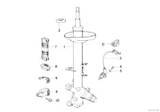 E31 850CSi S70 Coupe / Front Axle/  Front Spring Strut Shock Absorber