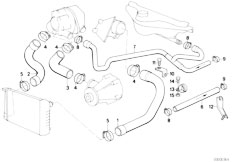 E30 324td M21 4 doors / Engine Cooling System Water Hoses