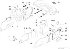 E38 730d M57 Sedan / Vehicle Trim/  Trunk Trim Panel-2