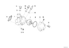 E34 520i M20 Sedan / Engine/  Cooling System Thermostat Housing