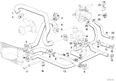 E34 525i M20 Sedan / Engine Cooling System Water Hoses