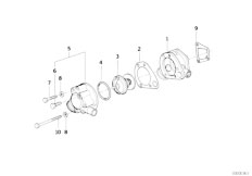 E30 324d M21 4 doors / Engine Cooling System Thermostat Housing