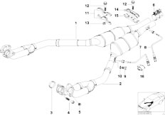 E39 540i M62 Touring / Exhaust System Catalytic Converter Front Silencer