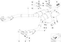 E39 535i M62 Sedan / Exhaust System Catalytic Converter Front Silencer