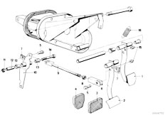 E21 320i M10 Sedan / Pedals/  Foot Controls Deflection Rod